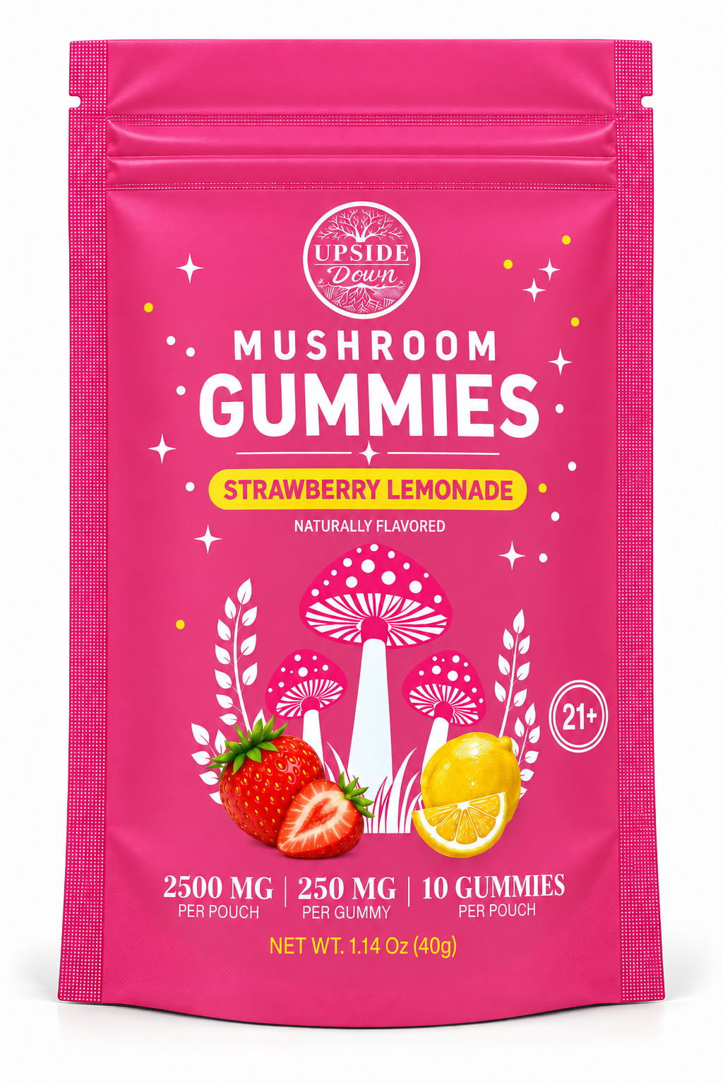 Upside Down STRAWBERRY LEMONADE Mushroom Gummies