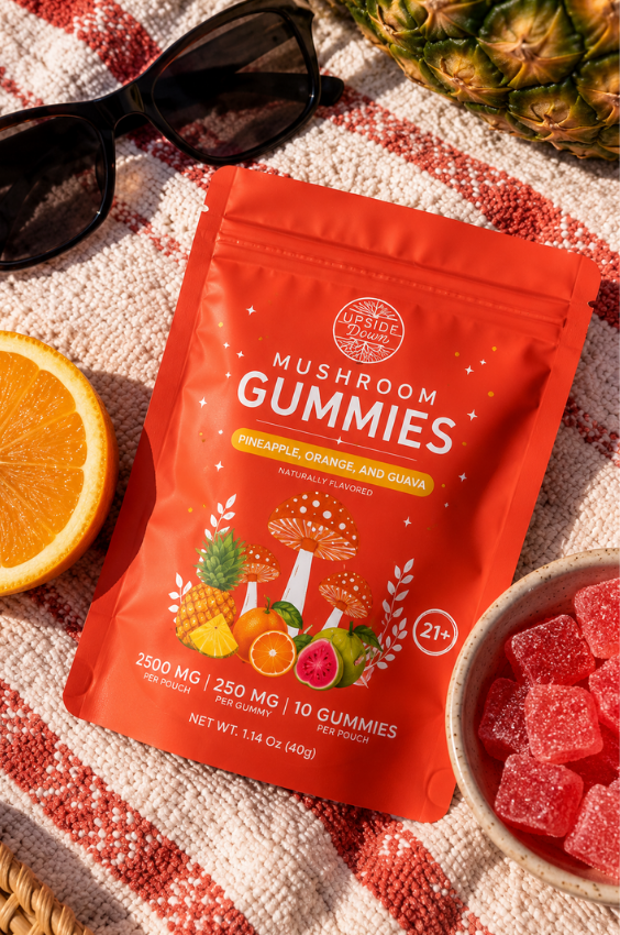 Upside Down Pineapple, Orange & Guava Mushroom Gummies