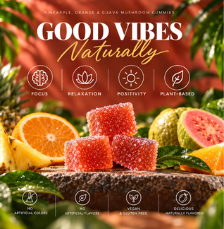 Upside Down Pineapple, Orange & Guava Mushroom Gummies