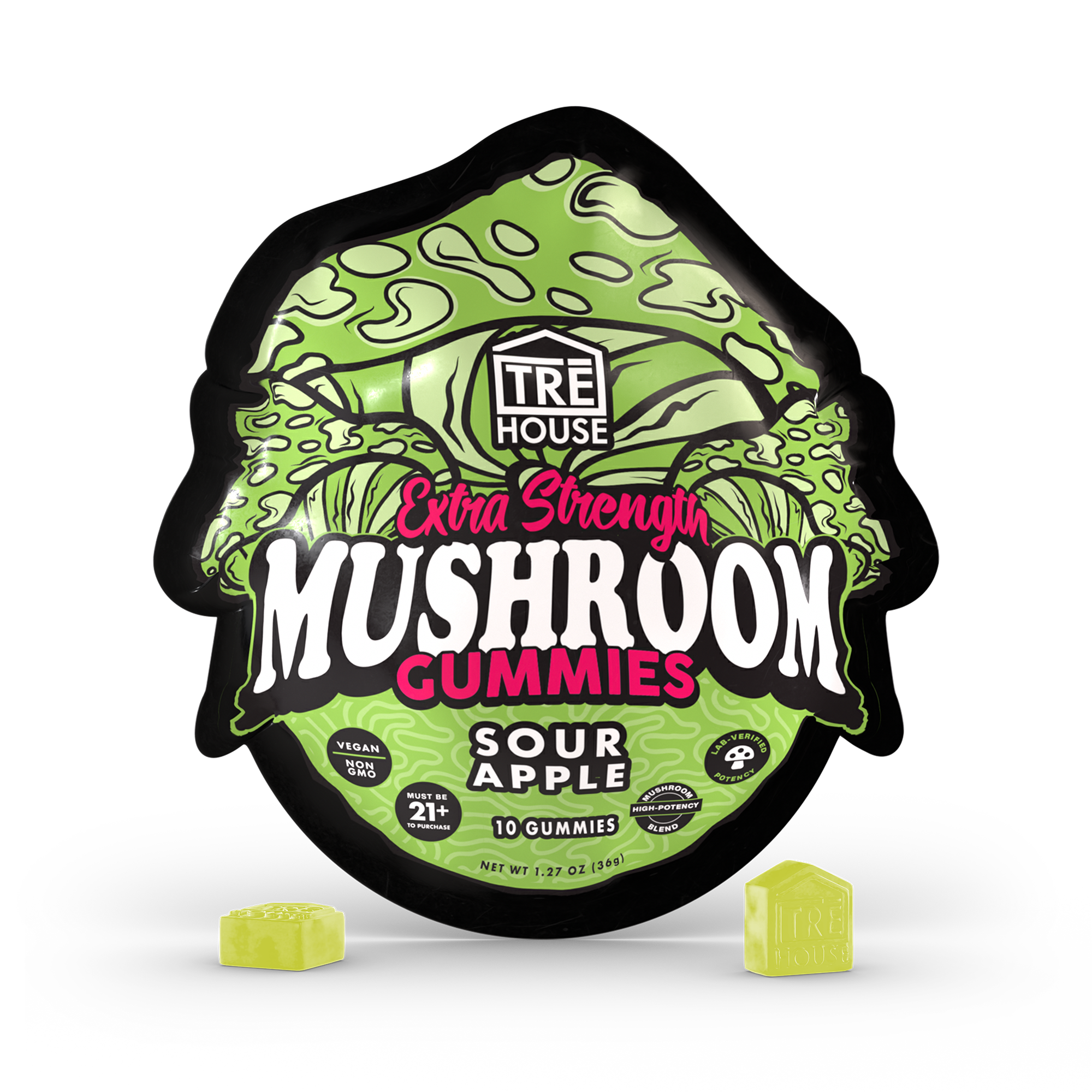 Extra Strength Mushroom Gummies – Sour Apple