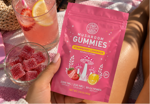 Upside Down STRAWBERRY LEMONADE Mushroom Gummies
