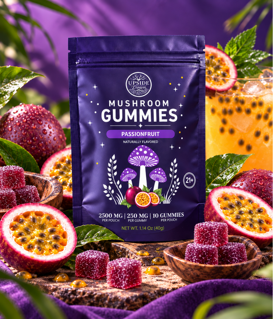 Upside Down PASSIONFRUIT Mushroom Gummies