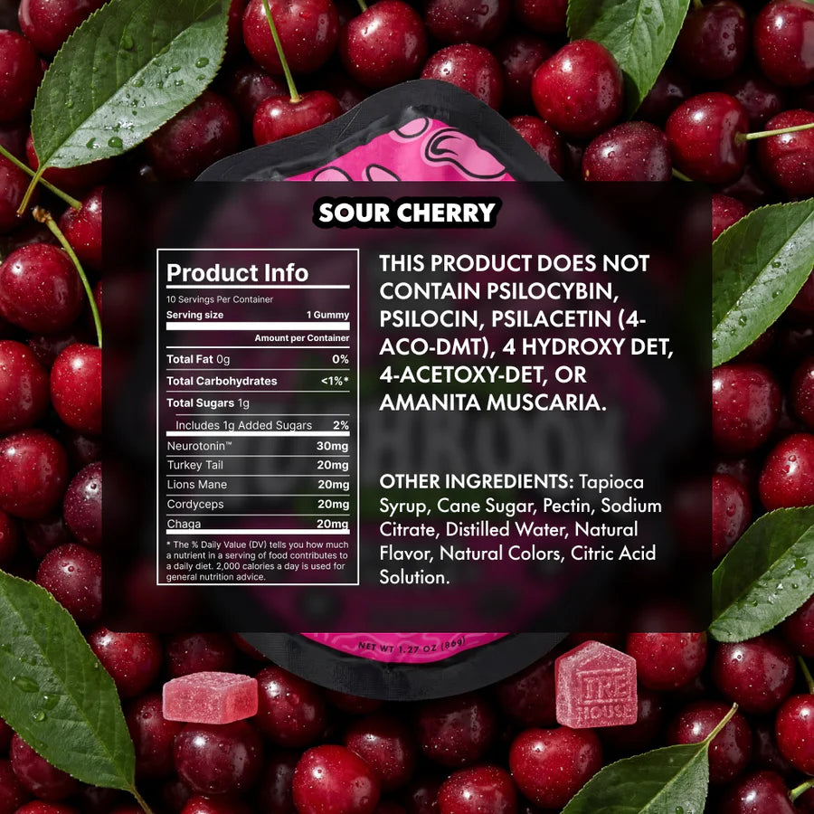 Extra Strength Mushroom Gummies – Sour Cherry