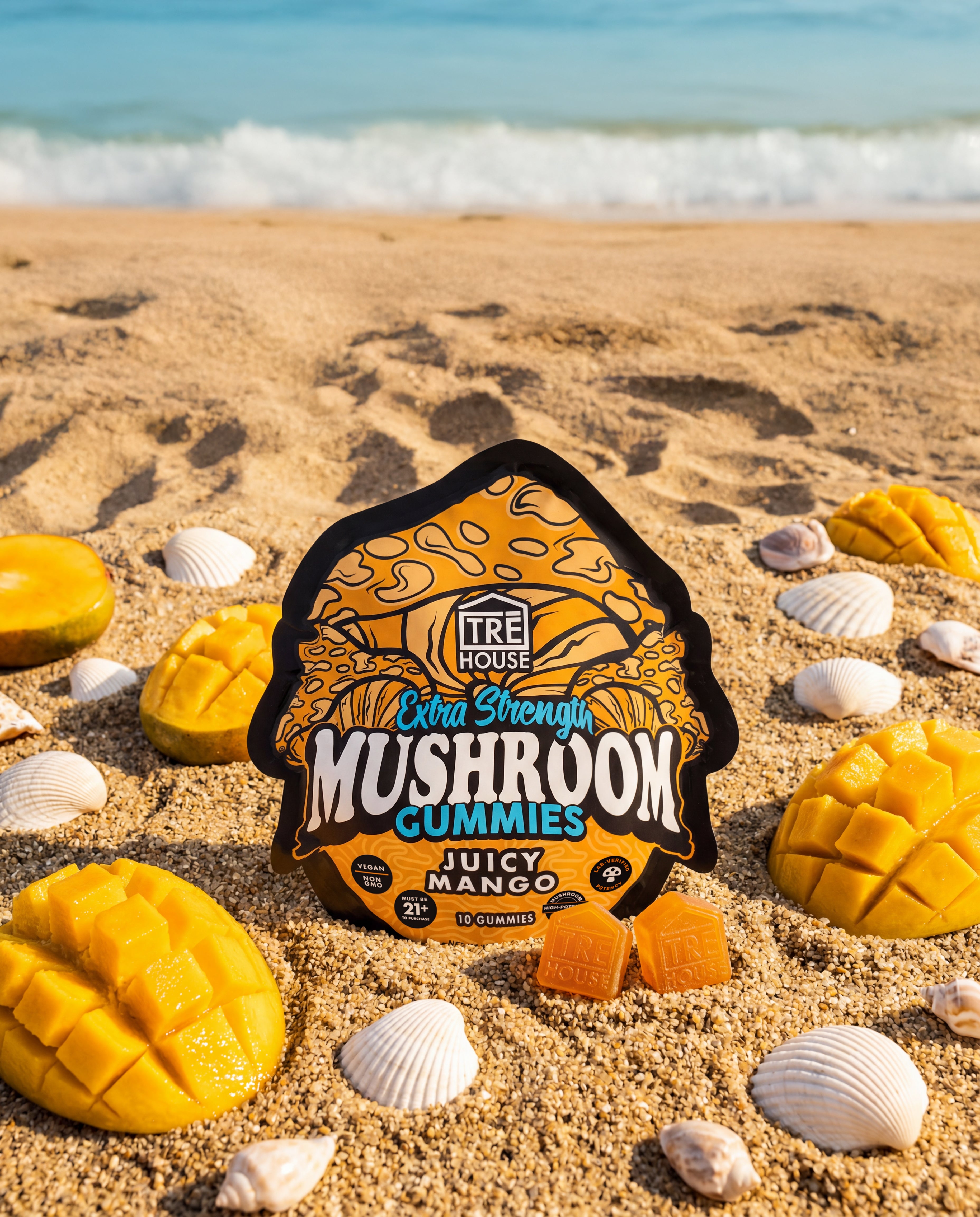 Extra Strength Mushroom Gummies – Juicy Mango