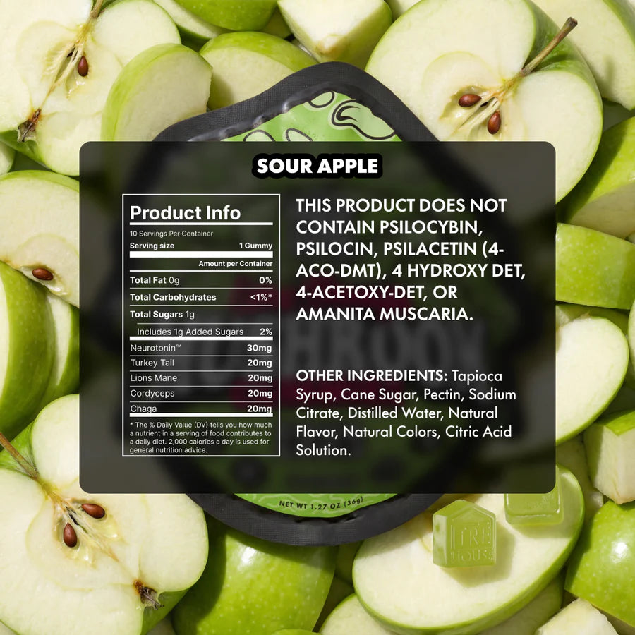 Extra Strength Mushroom Gummies – Sour Apple