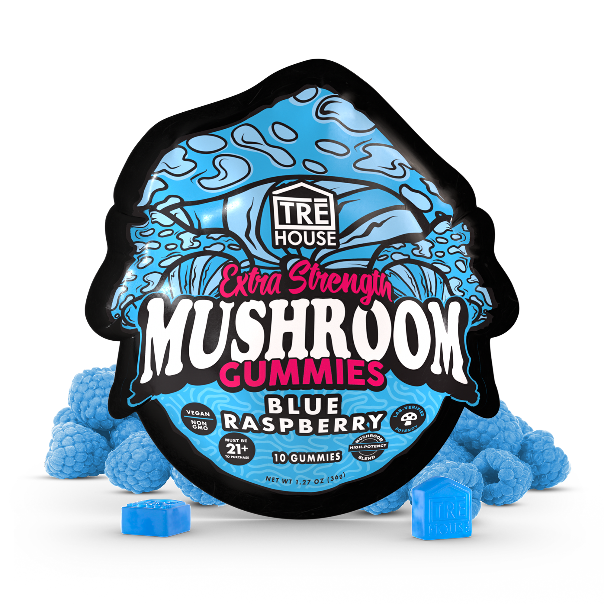 Extra Strength Mushroom Gummies – Blue Raspberry