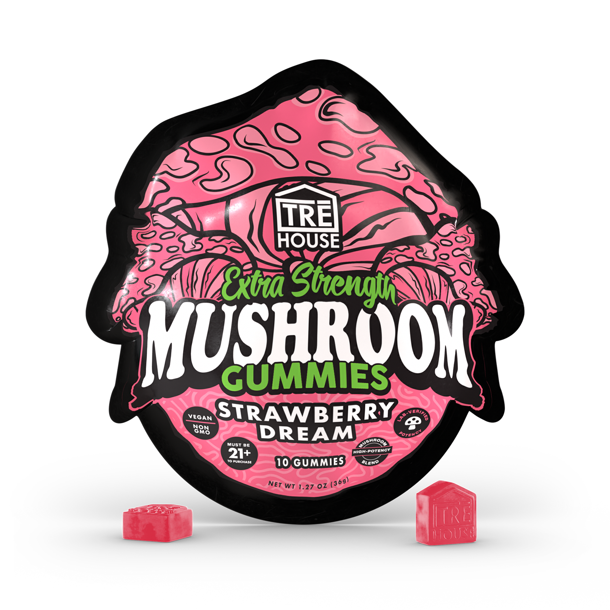 Extra Strength Mushroom Gummies – Strawberry Dream